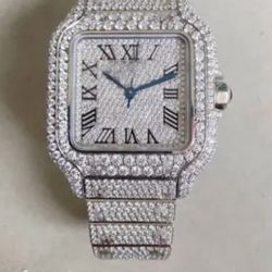 Luxury Iced-Out Roman Dial Watch