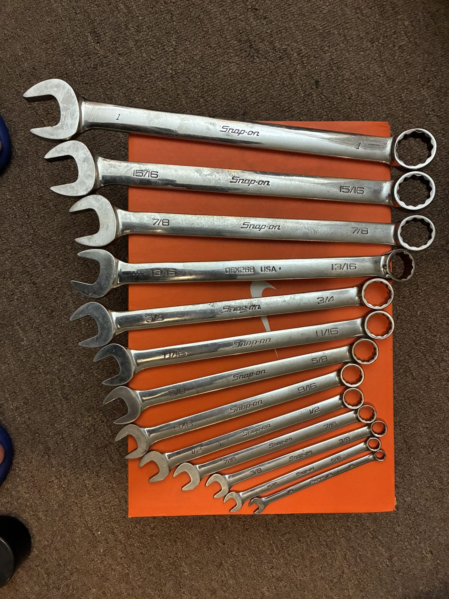 13 Pc Snap On Standard Wrench Set