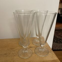 Set of 4 Vintage Princess House Heritage Pilsner Beer Glasses 