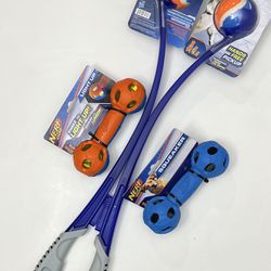 Bundle of New Nerf Dog Air Strike Thrower, Light Up and Squeaker.