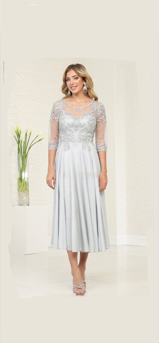 Silver Illusion Scoop Tea Length Dress
/ Party / wedding/ christmas / formal dress