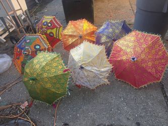 Seven beautiful parasails umbrellas very decorative the prices firm