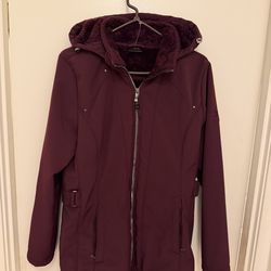 Ladies Burgundy Jacket W/hood