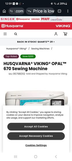 HUSQVARNA® VIKING® OPAL™ 670 Sewing/Embroidery Machine