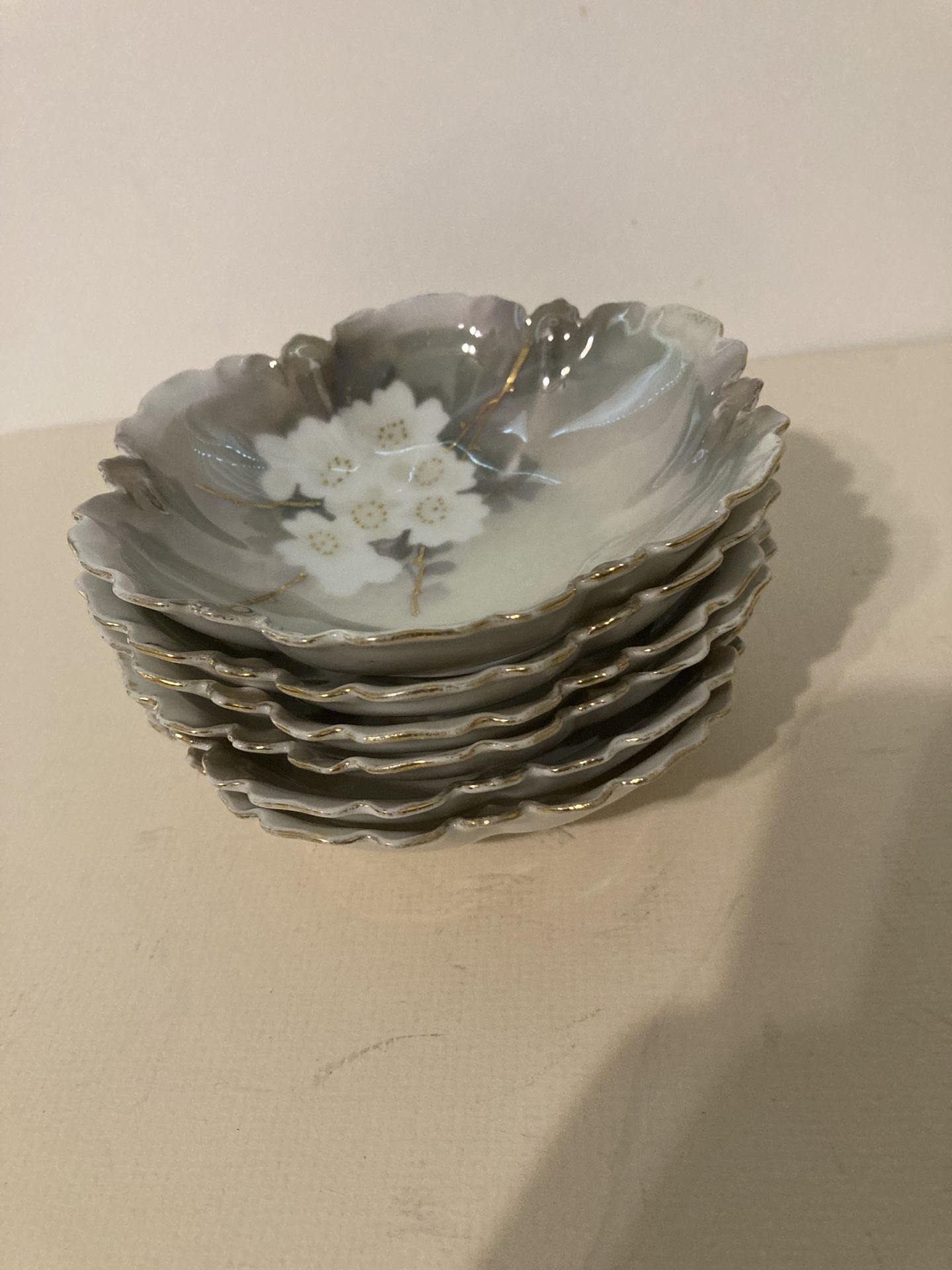 Antique RS Germany Luster ware Porcelain Bowls Set Of 6