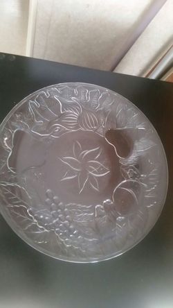 Plato grande de vidrio