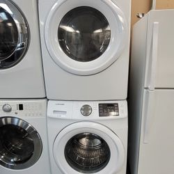 Samsung Front Loading Washer And Stackable Gas Dryer Set 