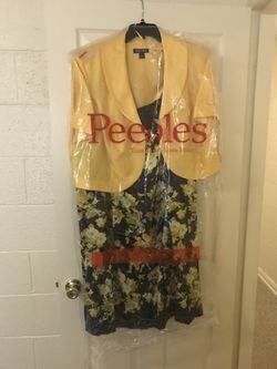 Peebles Dana Kay black and yellow flower dress with jacket