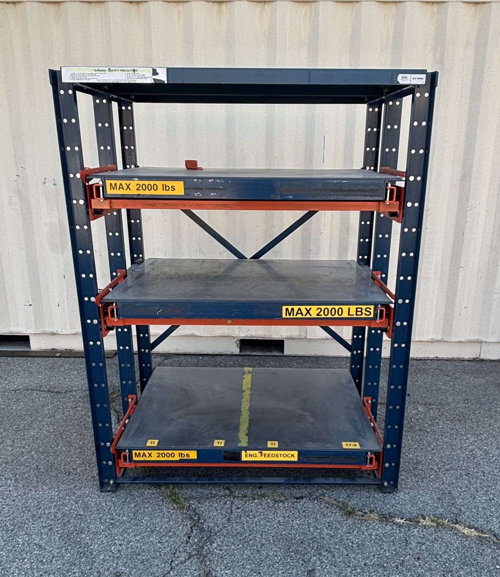 SPG MTL1017 EZ Glide Roll Out Shelving 2000 Lbs Capacity Per Shelf 