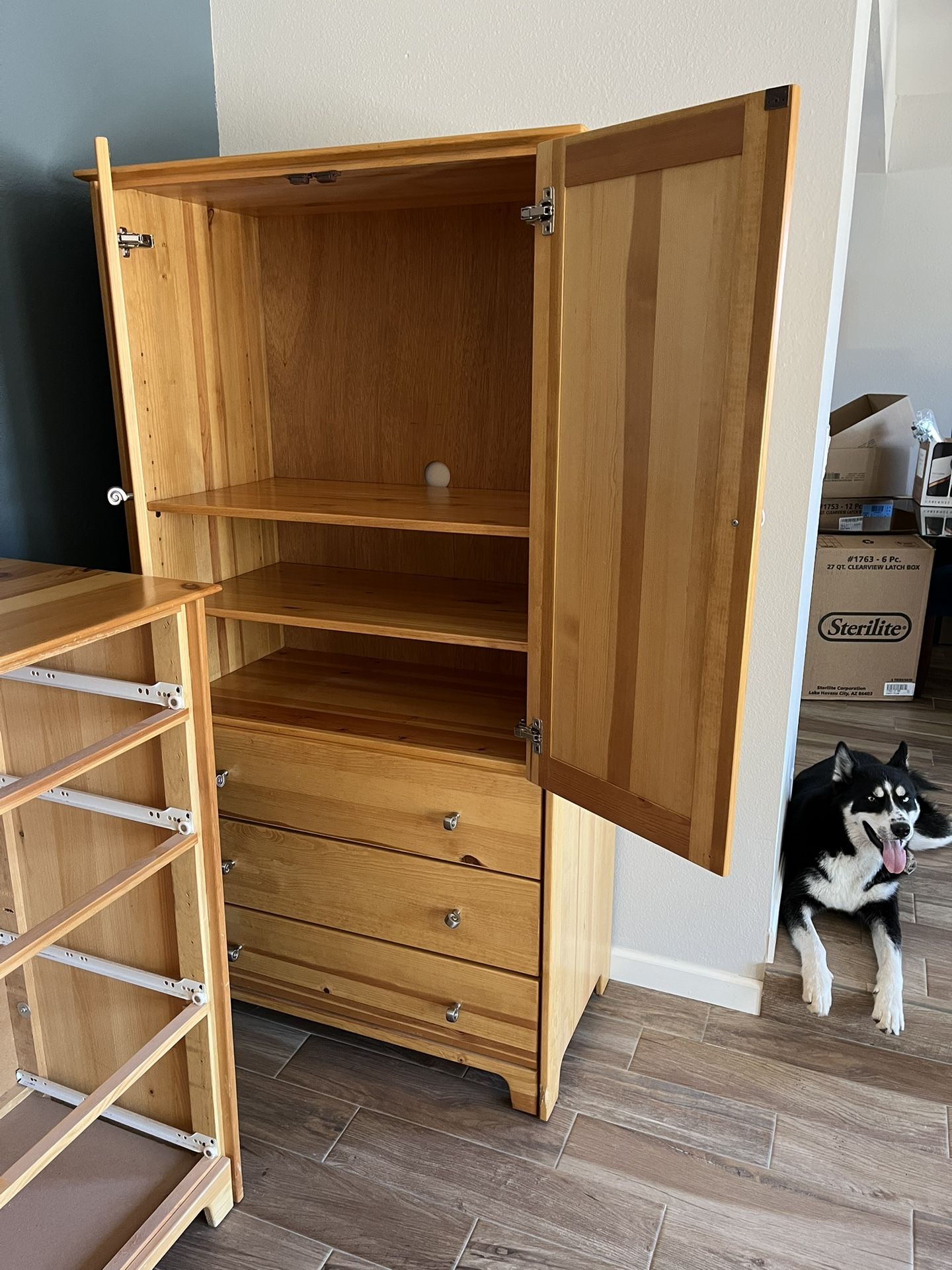 100% All Pine Wood Armoire - From All-Wood Furniture - $150