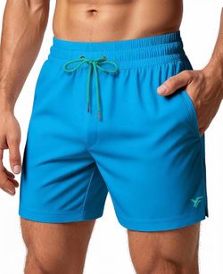 5 Inches Men Swim Trunks with Mesh Lining and Quick Dry Pockets for Board Beach Gym Running