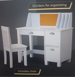 KidKraft Study Desk With Chair, Bulletin Board And Cabinets