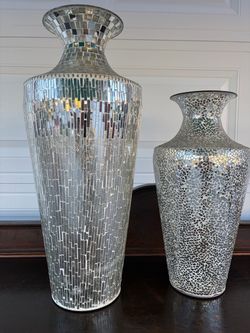 Mirror Mosaic Decorative Vases Set of 2