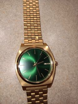 Nixon Time Teller Gold Green Dial Watch