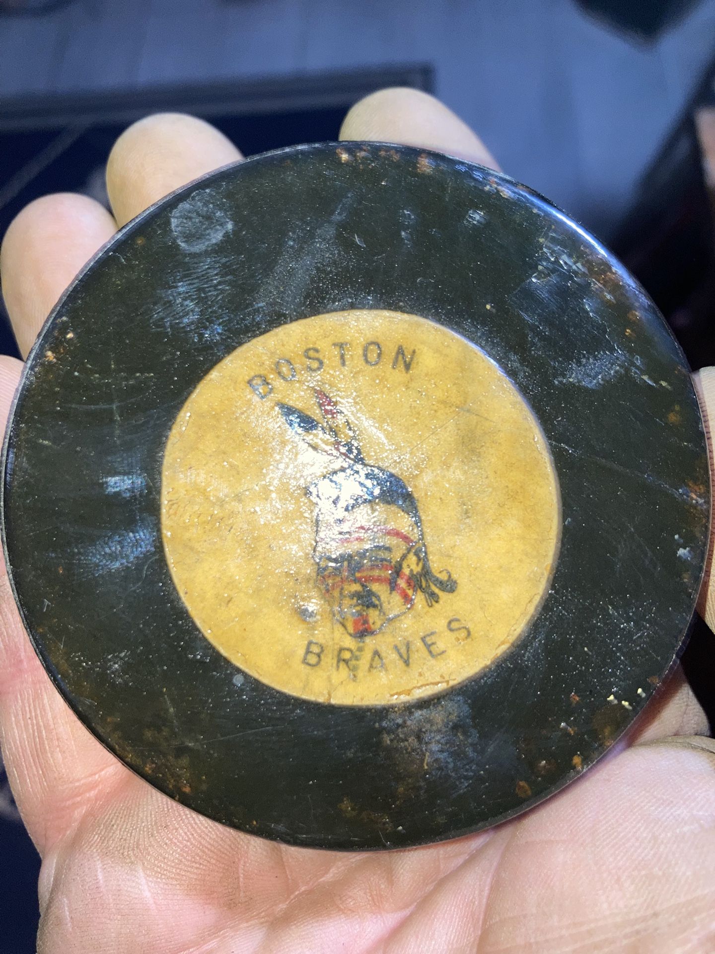 Official NHL Boston Braves Hockey Puck