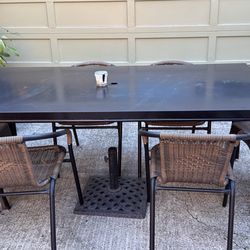 Weather proof Metal patio Dining table + 6 Chairs