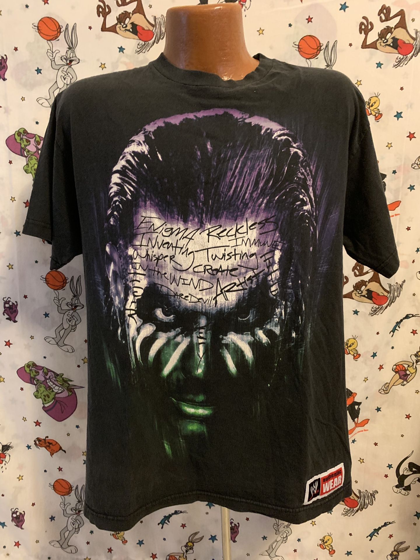 Vintage WWE Wrestling Jeff Hardy Immune To Fear Graphic T-shirt. Size Large