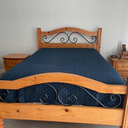 Queen Bed Mattress With Dresser And 2 Night Stand