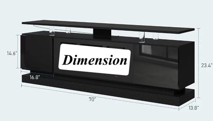 🥨70 Inch TV Stand for TVs up to 80",Storage Cabinets&Adjustable LED Light, Media Console for Living Room