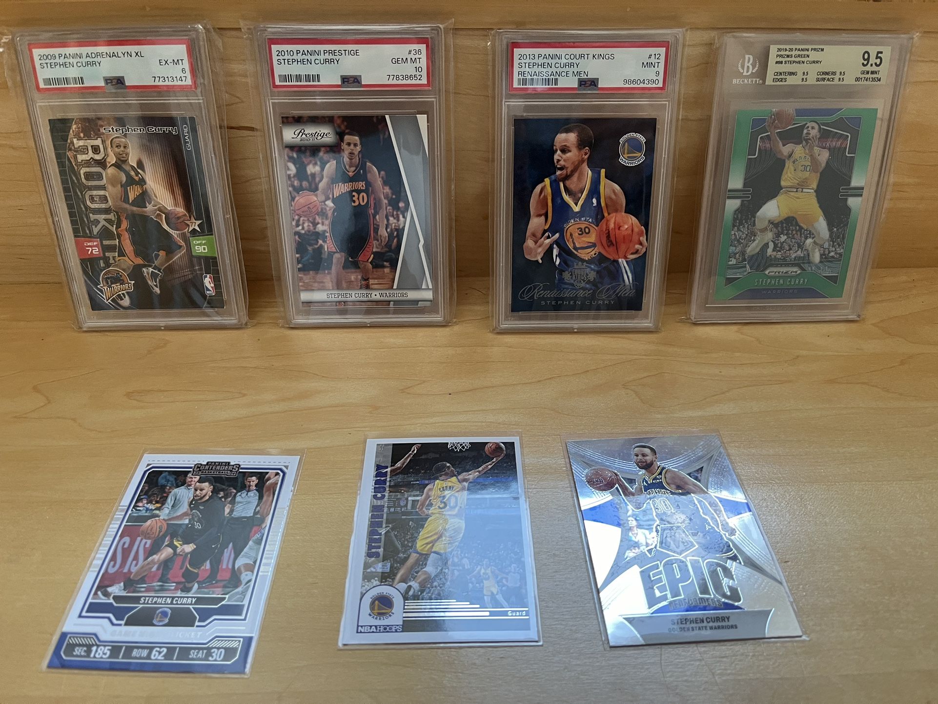 Stephen Curry Lot – 1 Rookie, Early Career Gems, Modern Insert + Bonus - $220