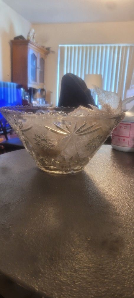Antique Anchor Hocking Punch Bowl Set 