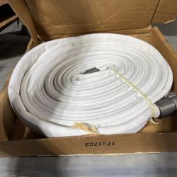 New White 1" × 50' Double Jacket Industrial Hose