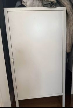 White metal night stand/closet organizer