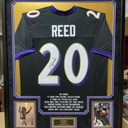 Ed Reed. Baltimore Ravens. Custom Framed Jersey