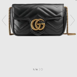Gucci GG Marmont Super Mini Black Chevron Purchased in Hawaii Boutique