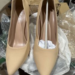 WuORWu Women's Closed Toe Heel Pumps 9.5