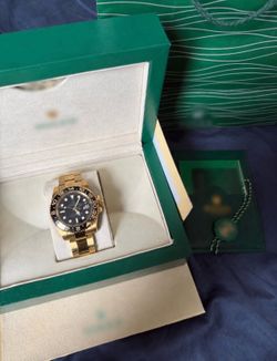 Golden luxury watch