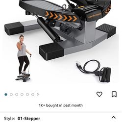 Sportsroyals Stair Stepper With Resistance Band And Vertical Climber Exercise Machine For Home, More Than 300lbs Weight Capacity 01-Stepper