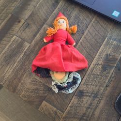 Rare Vintage 3-in-1 Flip Little Red Riding Hood, Grandmother, Big Bad Wolf Doll