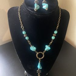 Turquoise Necklace & Earrings 