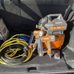 Ridgid Nail Gun, Staple Gun And Compressor