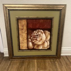 Wall art with gold frame (34in)