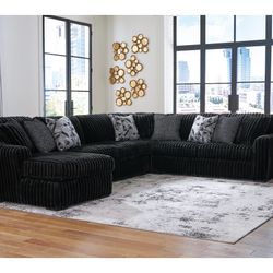 Brand New Ashley’s Furniture Comfy Corduroy Sectional Set
