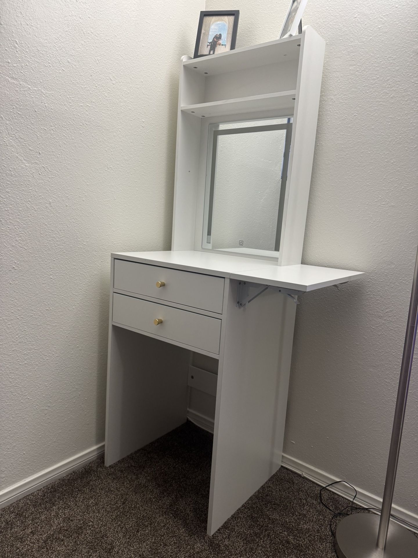 Small White Vanity Desk Set