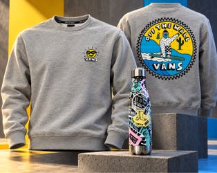 Vans Crewneck Sweatshirt & Stainless Steel Water Bottle Set Men’s Medium