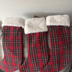 Red Plaid Christmas Stockings $10 Each 