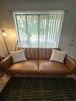 Faux Leather Sofa - Futon