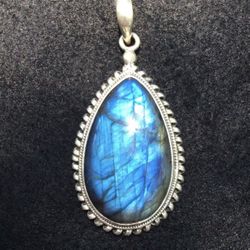 925 Sterling Silver Labradorite Pendant* Handcrafted 