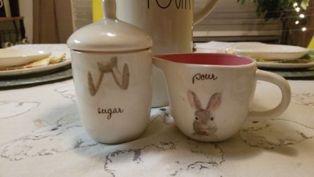 Rae Dunn bunny cream and sugar
