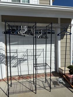 Black Wire Freestanding Closet Organizer Rack