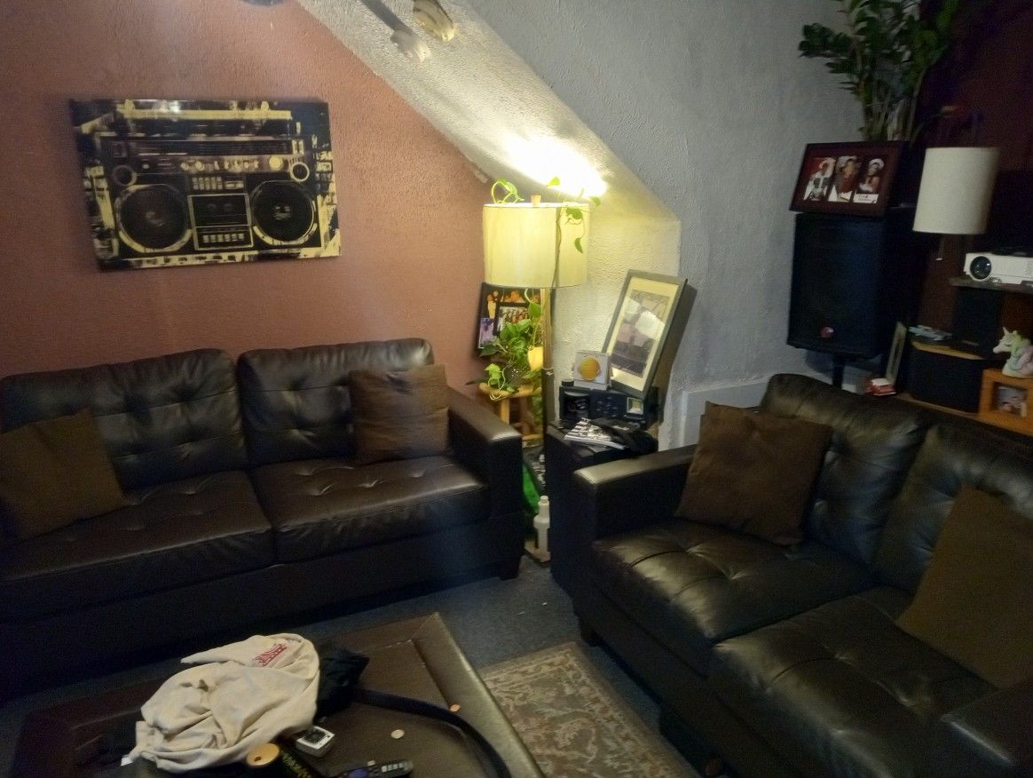 Brown Two-piece Living Room Set