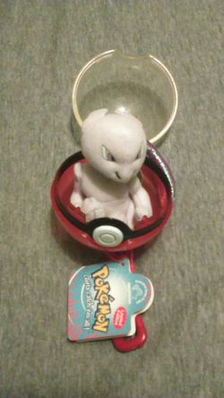 Mewtwo Pokemon with keychain from 1999