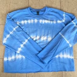Target Wild Fable Blue Tie Dye Sweatshirt Crop S