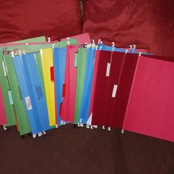 35 Assorted Color Hanging Folders For $20