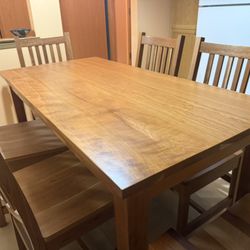 Solid Cherry wood table and 6 chairs