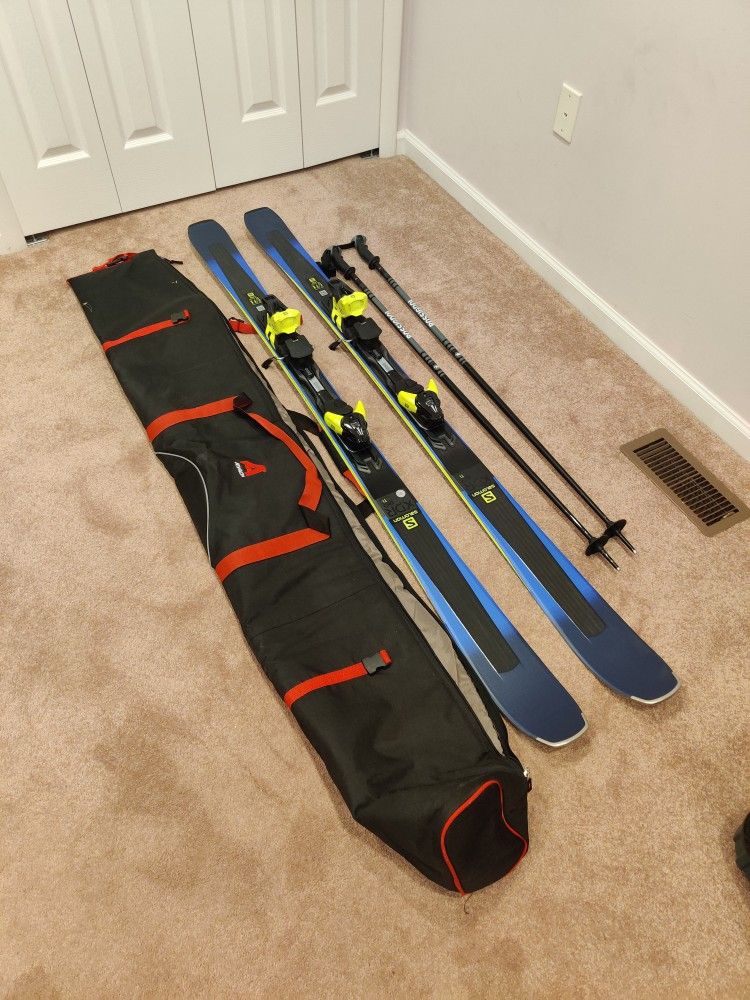 NEW Salomon XDR 80 Ti Skis + XT12 Bindings With Bag And Poles